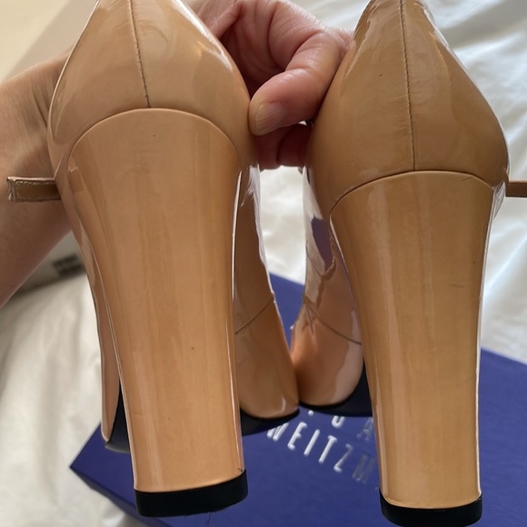 stuart weitzman capsize nude blush pink patent leather Mary Jane size 6.5 - Picture 8 of 11